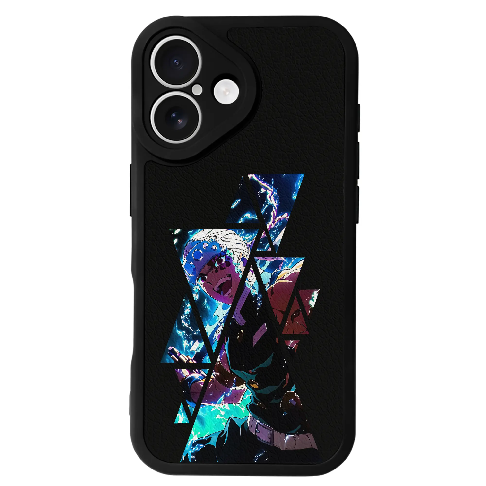 鬼滅の刃 グッズ,宇髄 天元 - IPhone 16シリーズ対応 ・ シリコンスマホケース ・ レザー調 ・ 高精度フィット ・ 耐衝撃 ・ ワイヤレス充電対応 ・ 精密カット